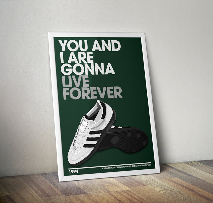Live Forever Lyrics Quote Print