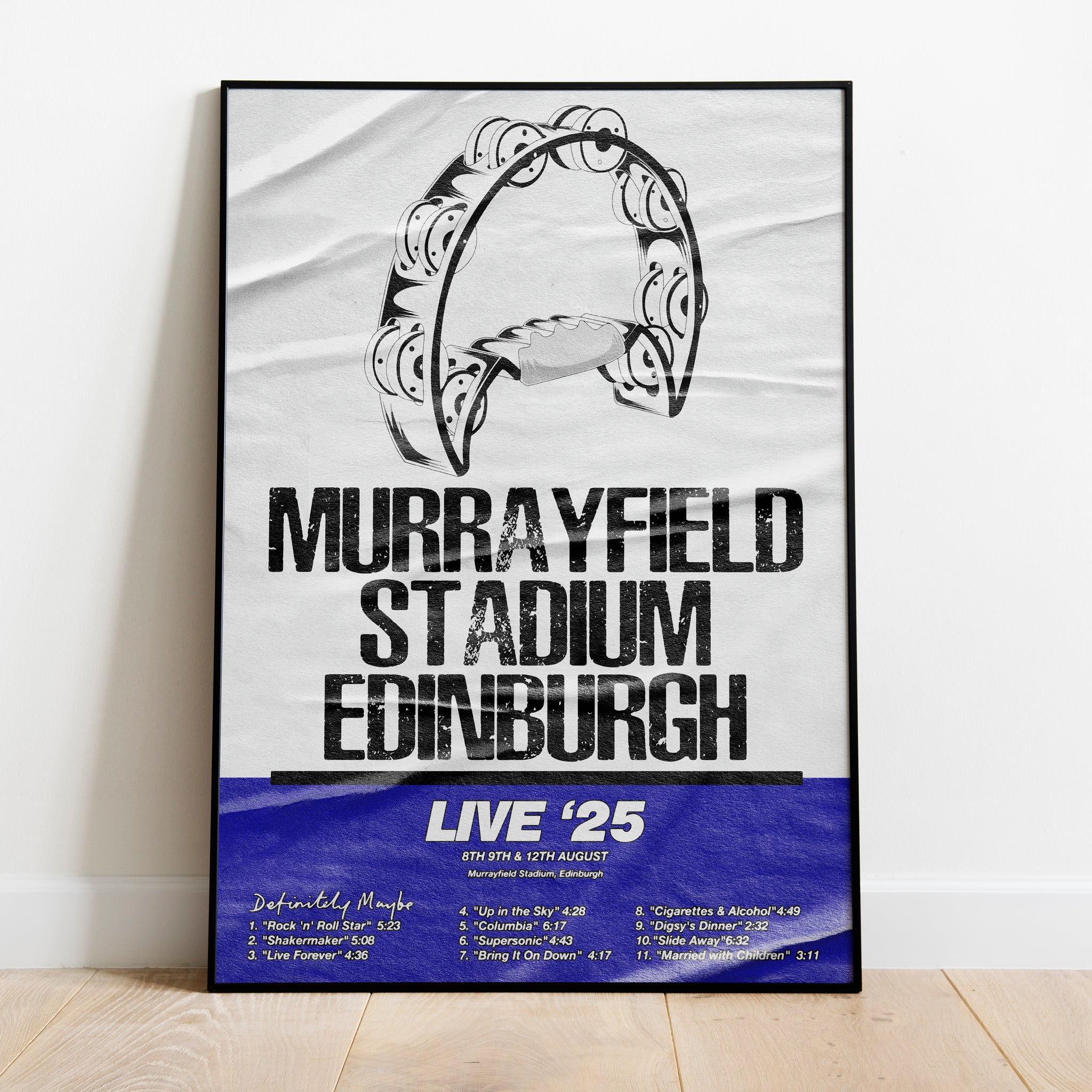 Live '25 Murrayfield Stadium Definitely Maybe Poster – Retrorockstar