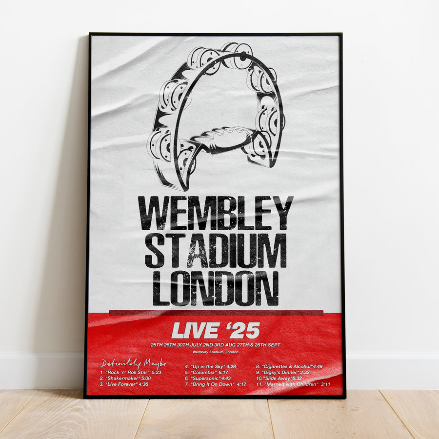 Live '25 Wembley Stadium Definitely Maybe Poster