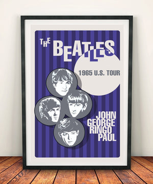 The Beatles 'U.S Tour 1965' Print
