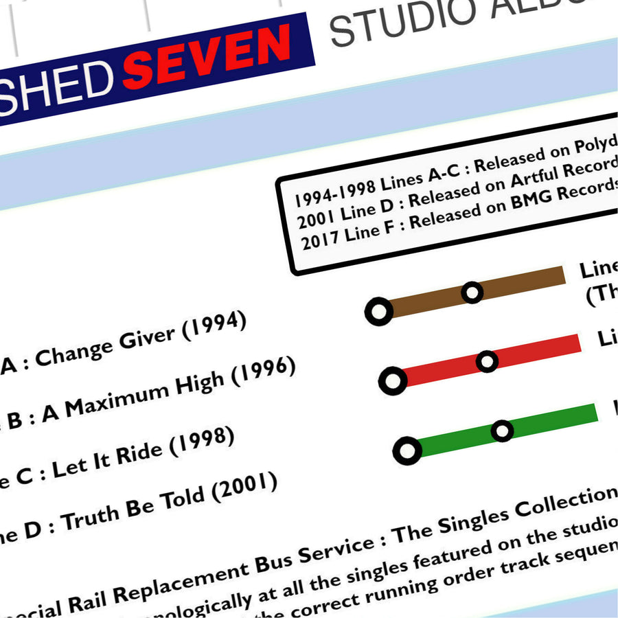 Limited editon  30 years Shed Seven Studio Music  Map 1994-2024