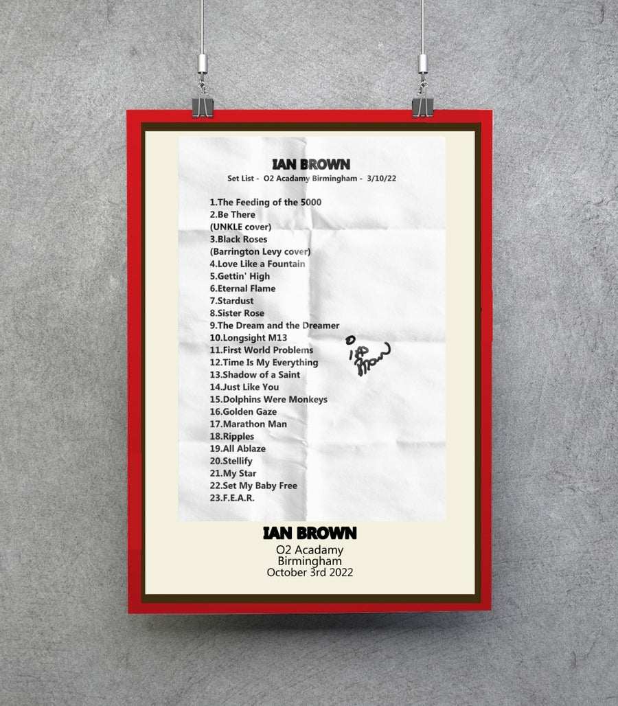 Ian Brown Ripples tour 2022 set list