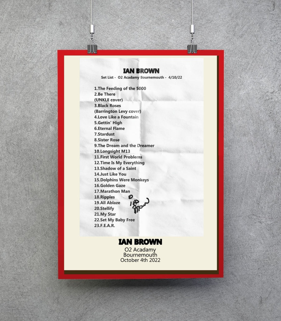 Ian Brown Ripples tour 2022 set list