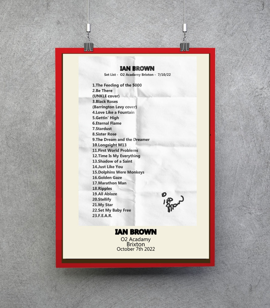 Ian Brown Ripples tour 2022 set list