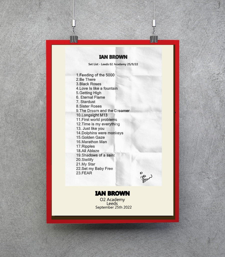 Ian Brown Ripples tour 2022 set list