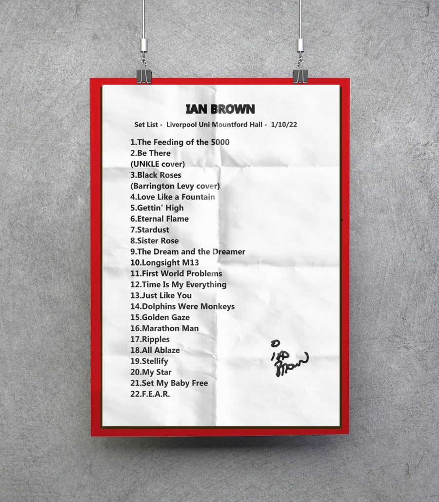 Ian Brown Ripples tour 2022 set list