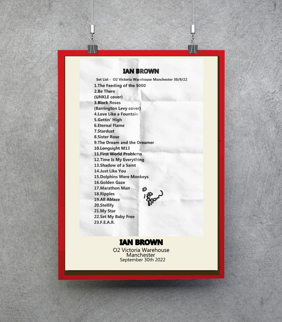 Ian Brown Ripples tour 2022 set list